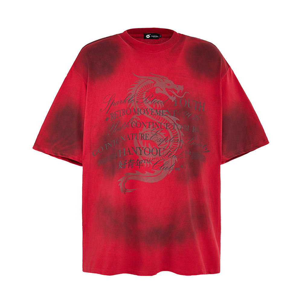 Inkjet Dirty Short-sleeved T-shirt Men's Fashion