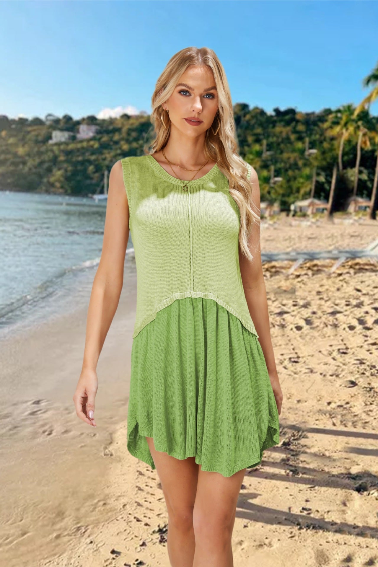 Women's Round Neck Multicolor Loose Dress Fashion