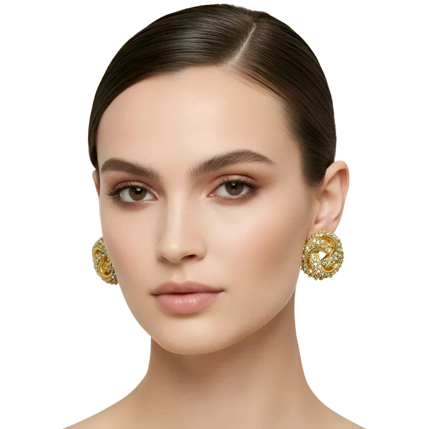 Orecchini Spilla Astratti Vintage in Oro e Argento