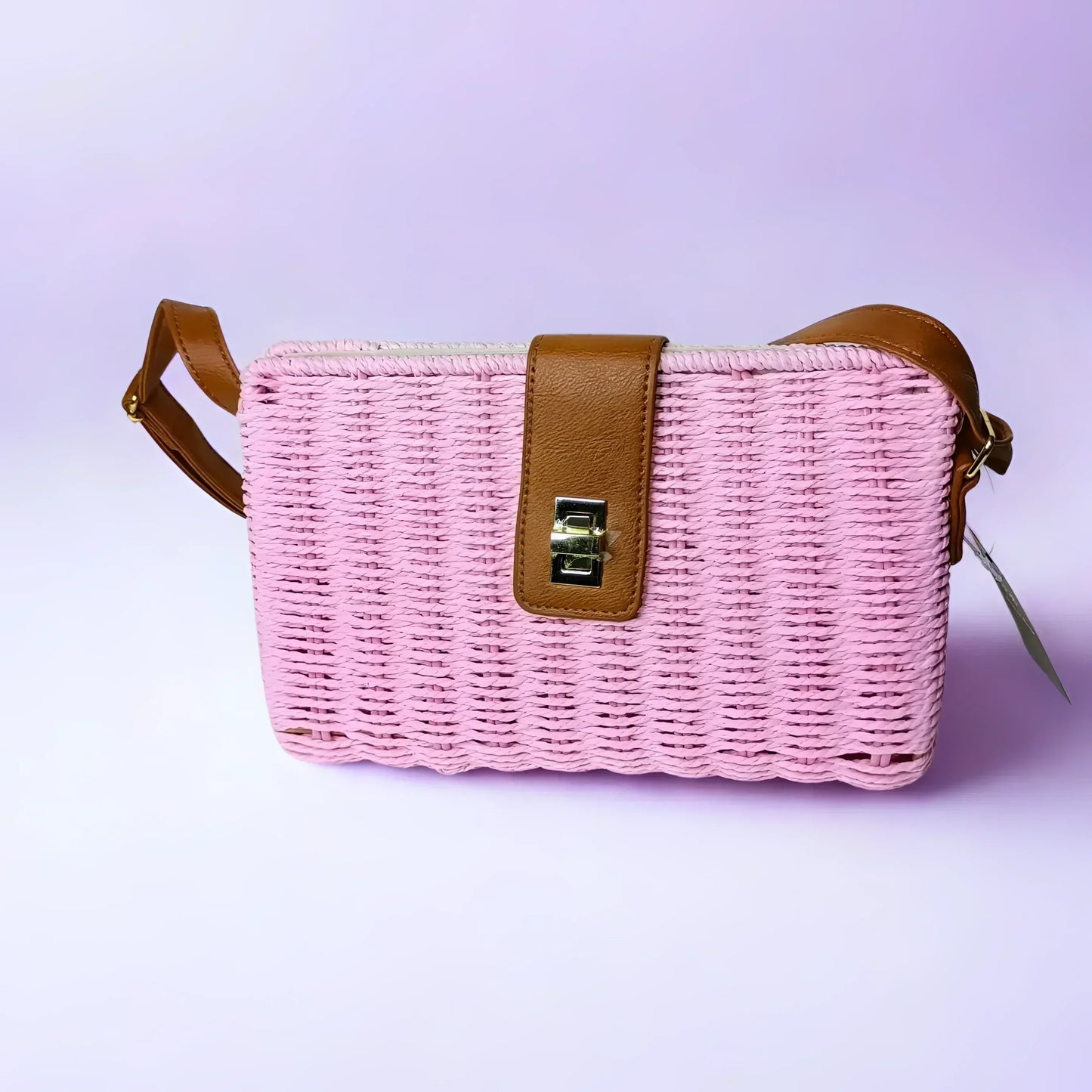 Pink Woven Shoulder Bag - MS-525