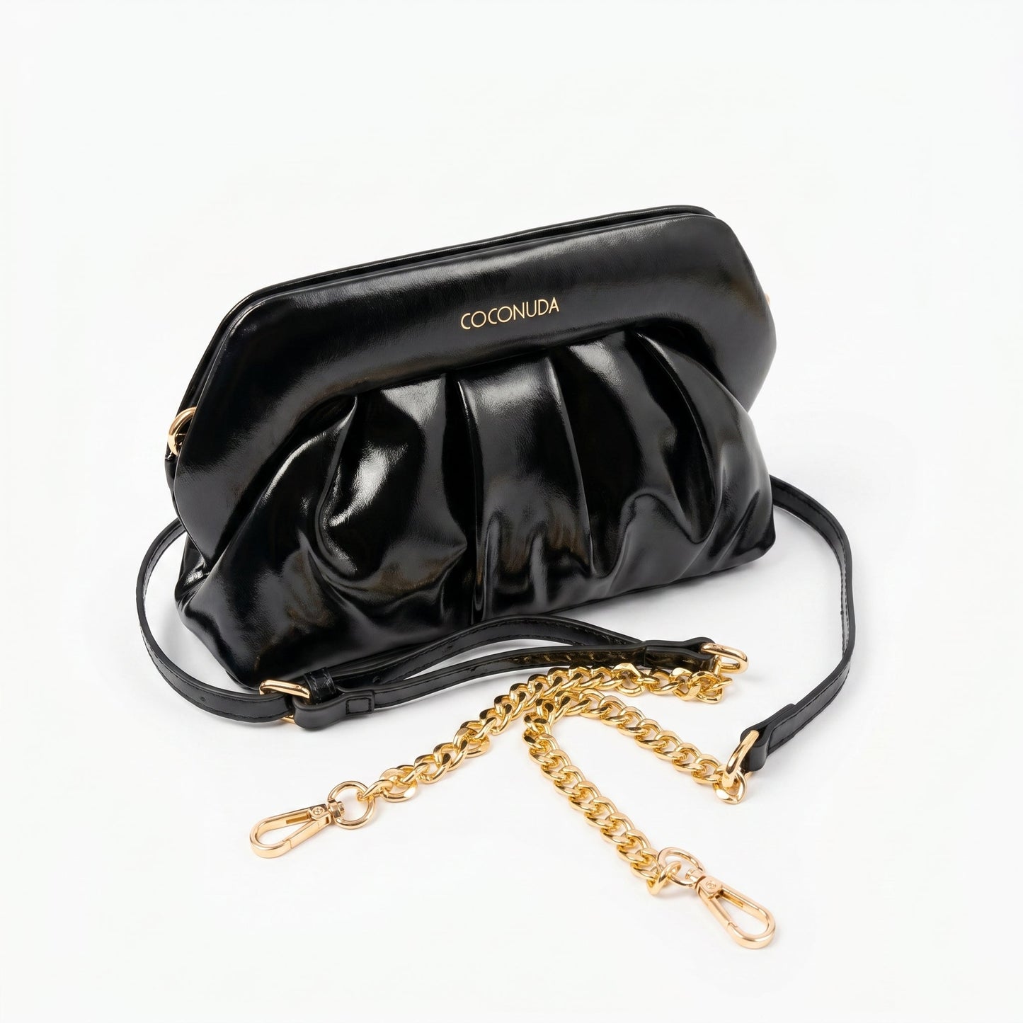 Pochette Drappeggiata con Chiusura a Clip – Coconuda