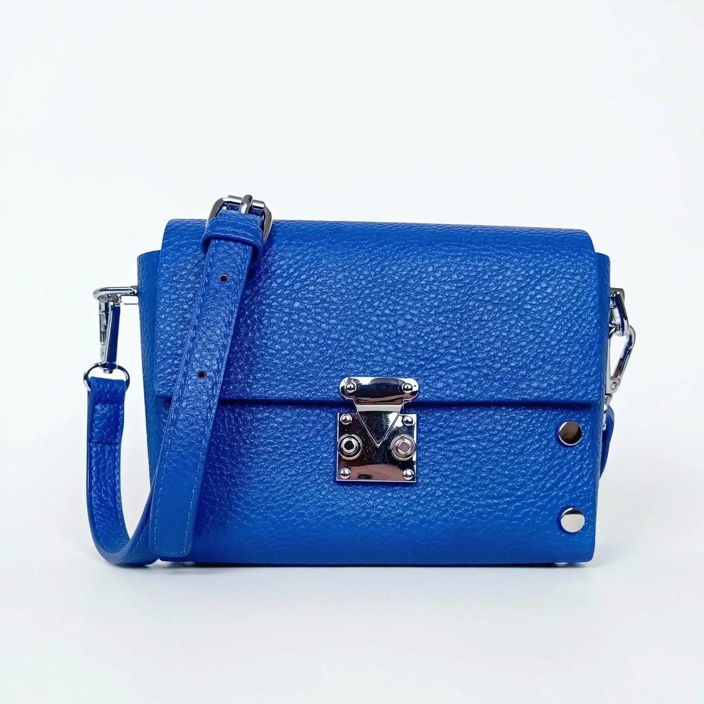 Pochette a Tracolla in Ecopelle con Finiture Argento