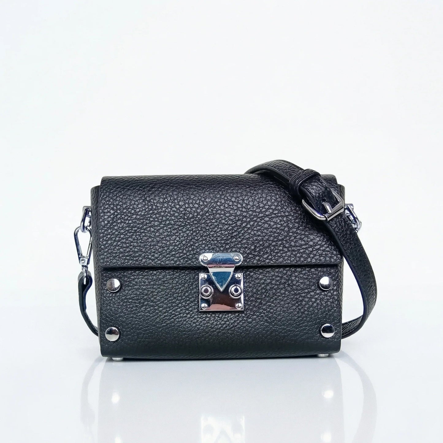 Pochette a Tracolla in Ecopelle con Finiture Argento