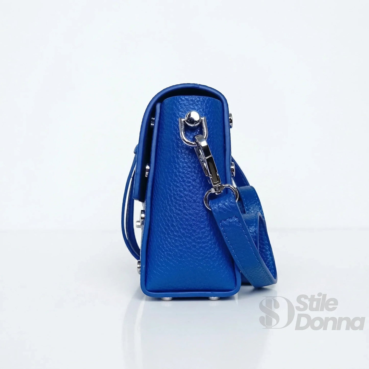 Pochette a Tracolla in Ecopelle con Finiture Argento
