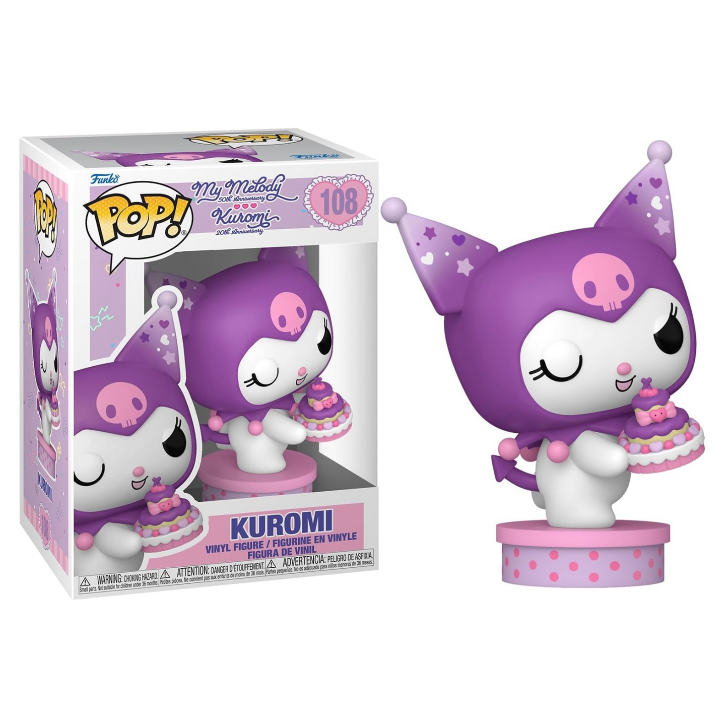 Funko Pop ! Animation - Hello KItty (108) Kuromi w/Cake Vinyl Figure 9cm