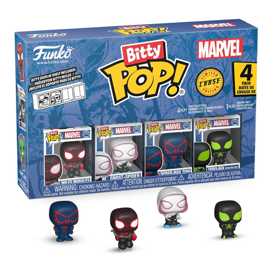 Funko Bitty Pop! Marvel Spiderman 4 Pack Miles Morales Limite Chase