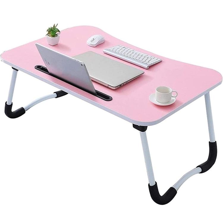 Tavolino Pieghevole Letto Vassoio Colazione Studio Tablet Pc Notebook Legno Rosa