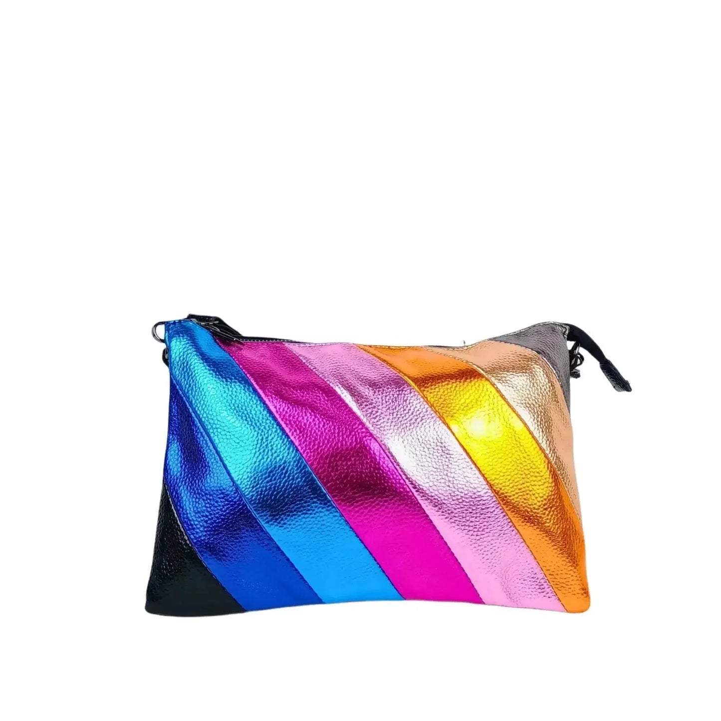 Rainbow Crossbody Bag with Metallic Stripe