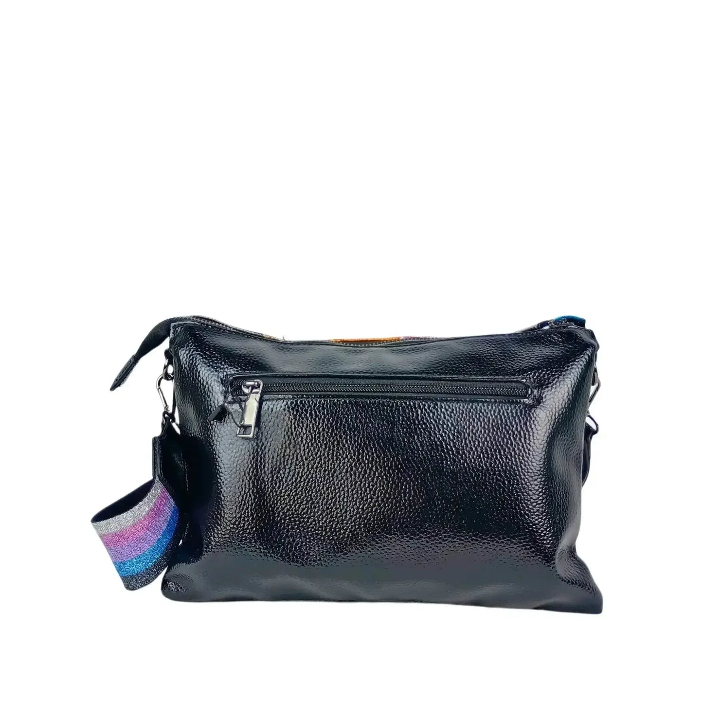 Rainbow Crossbody Bag with Metallic Stripe