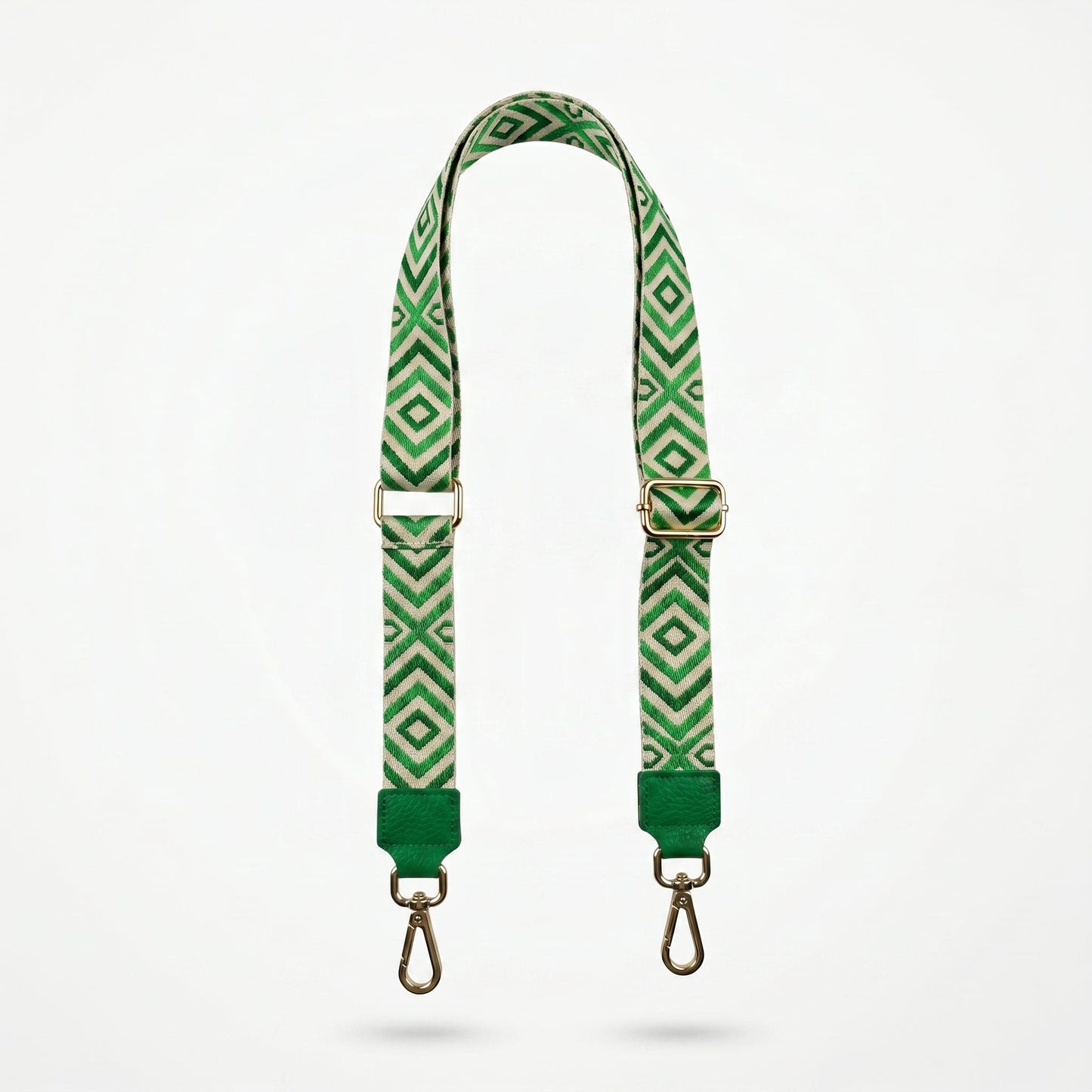 Tracolla per Borsa con Fantasia Geometrica Verde — Stile Donna Bags