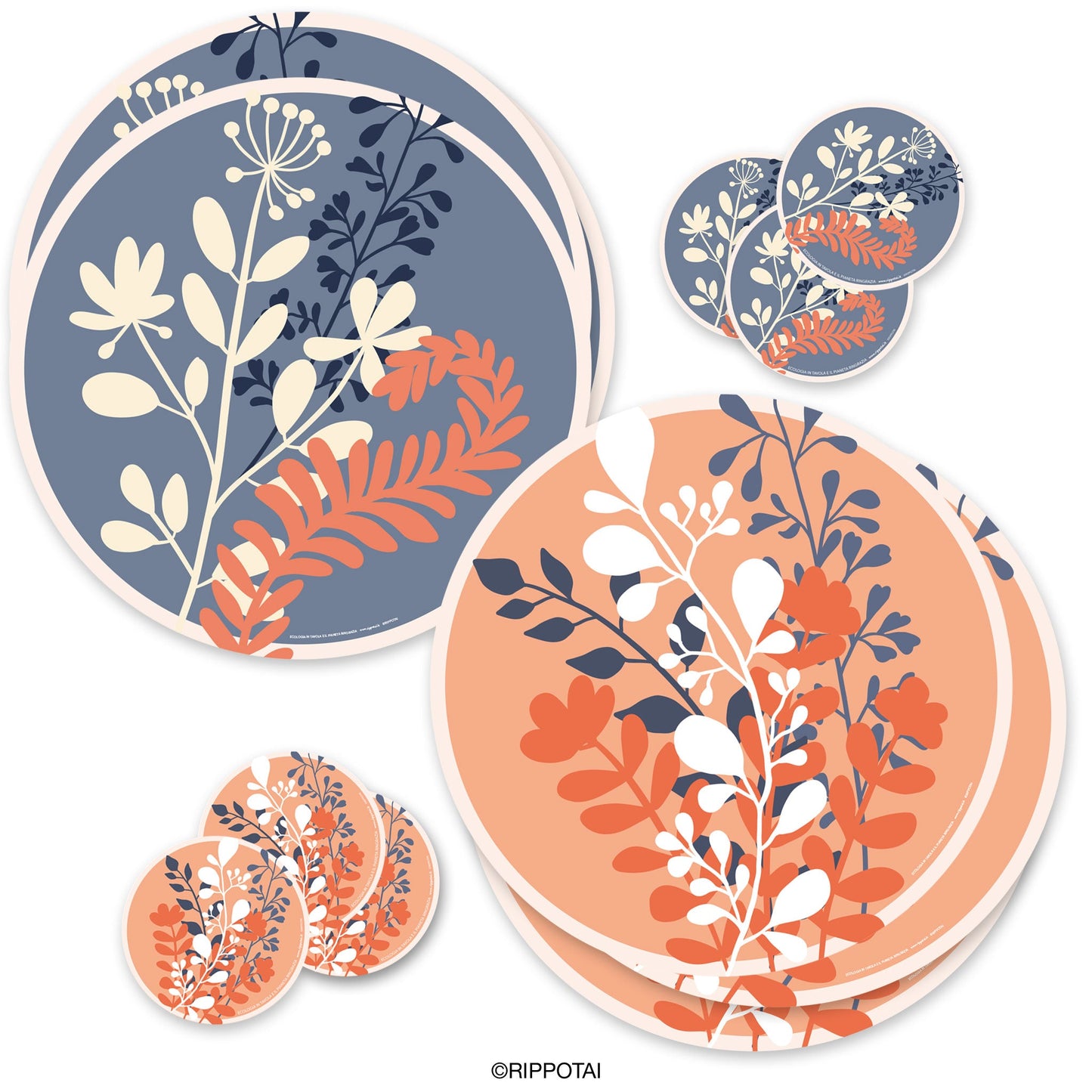 La tavola di Primavera by Rippotai: Sottopiatti e in carta Lavabili e Sostenibili