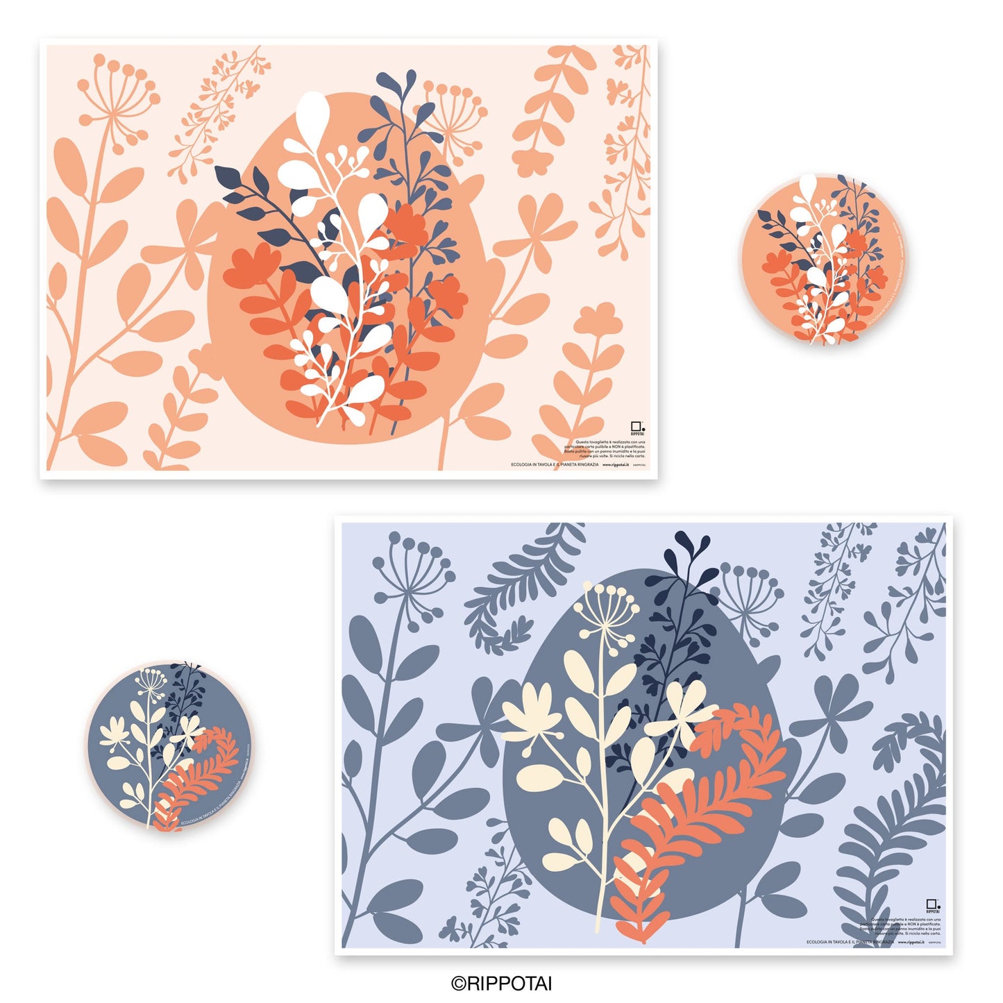 La tavola di Pasqua by Rippotai: tovagliette in carta Lavabili e Sostenibili