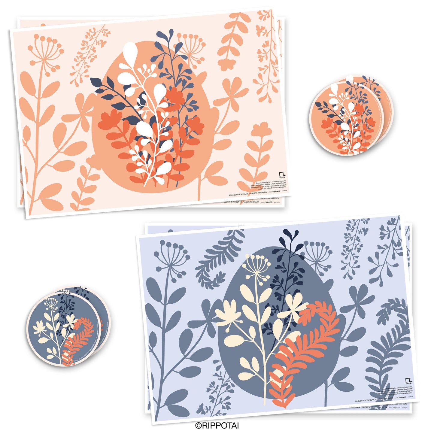 La tavola di Pasqua by Rippotai: tovagliette in carta Lavabili e Sostenibili