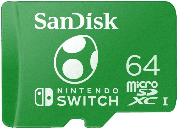 Nintendo Switch Sandisk Microsdxc 64Gb Memoria Micro Sd Scheda Ufficiale Yoshi