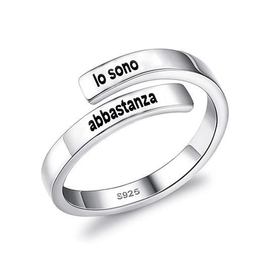 Anello da Donna in Argento Sterling 925 - Io Sono Abbastanza