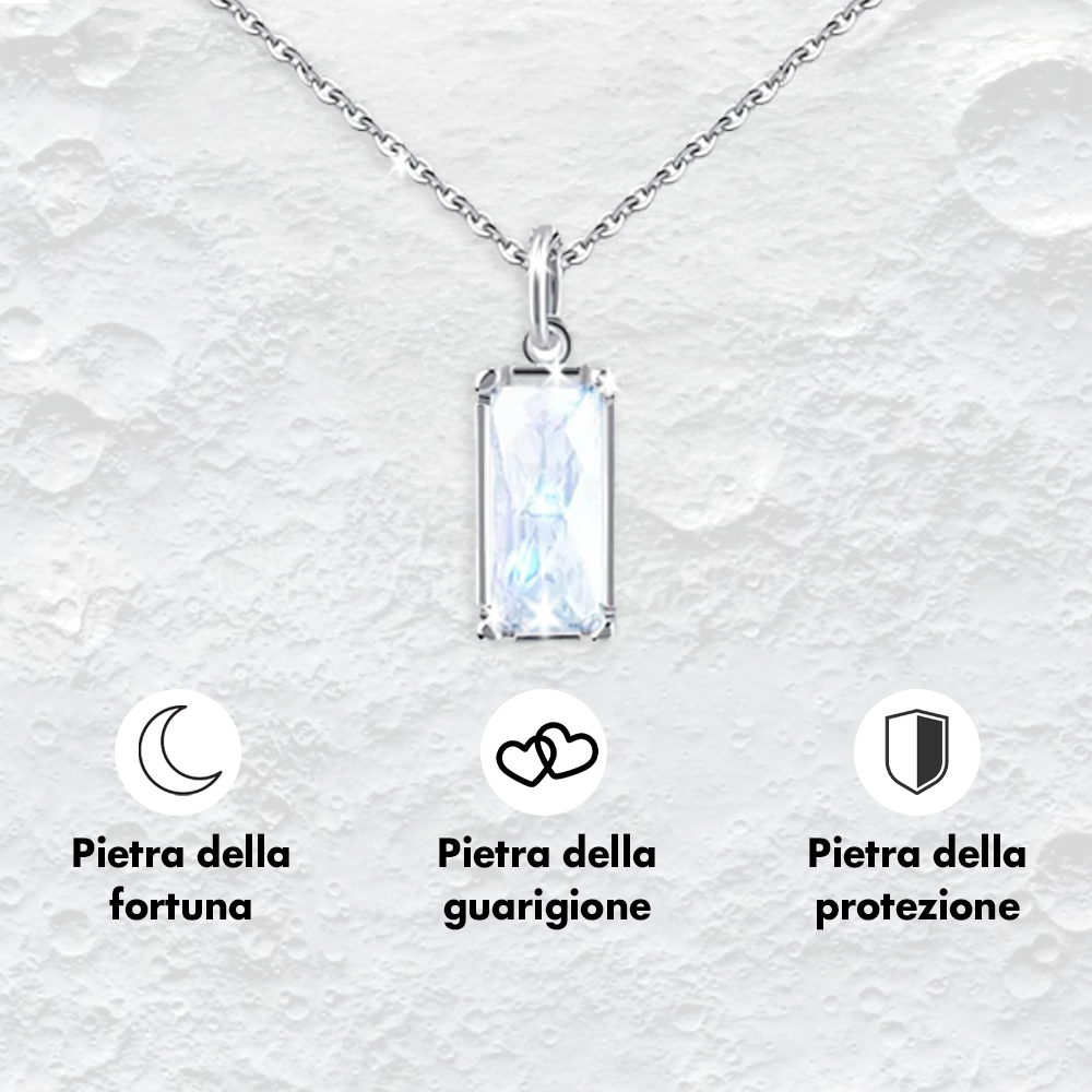 Collana Pietra di Luna Rettangolare in Argento Sterling 925 - Alla mia collega