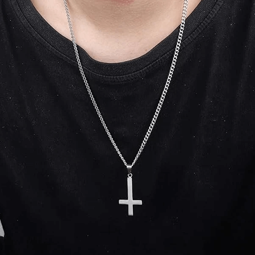 Collana Croce al Rovescio - A Mio Figlio, con Amore Mamma.