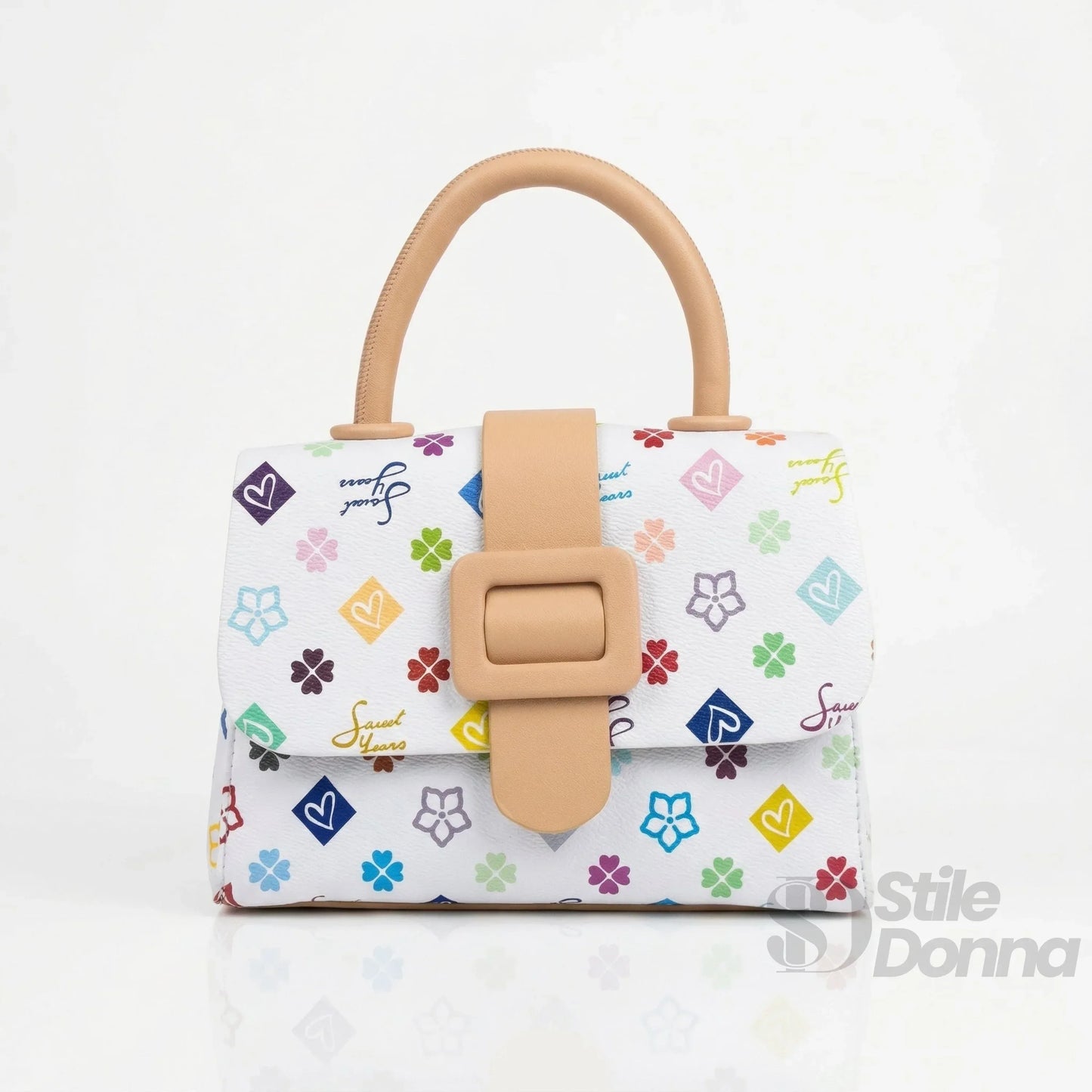 Sweet Years Mini Borsa a Tracolla in Ecopelle con Stampa Floreale