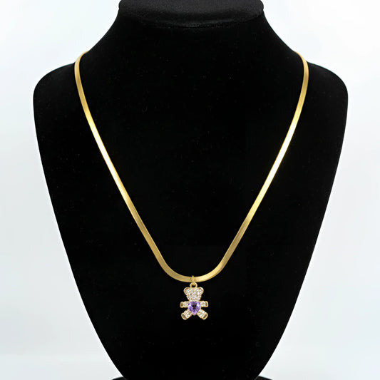 Sweetheart Collana con Ciondolo Orsetto in Argento Lucido