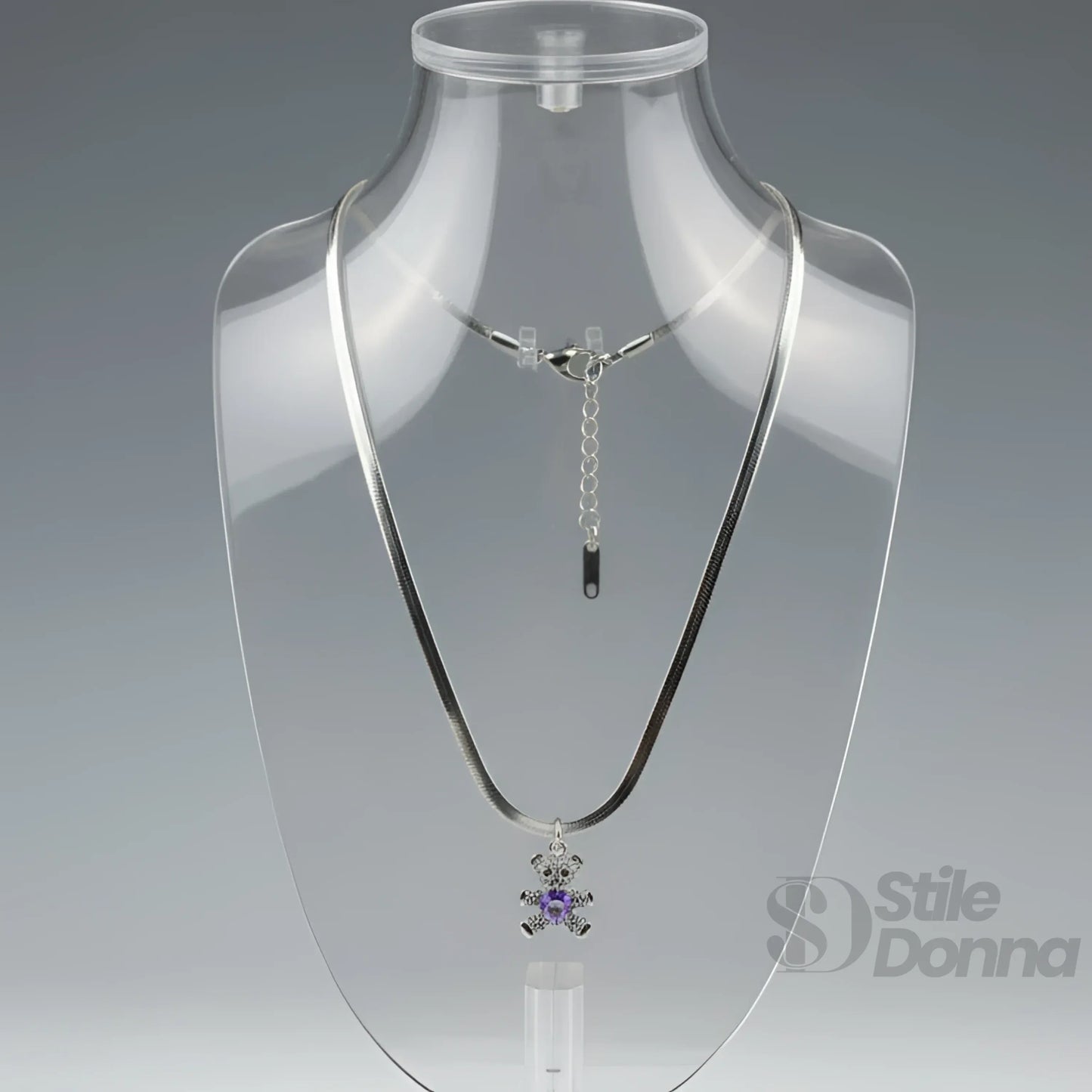 Sweetheart Collana con Ciondolo Orsetto in Argento Lucido
