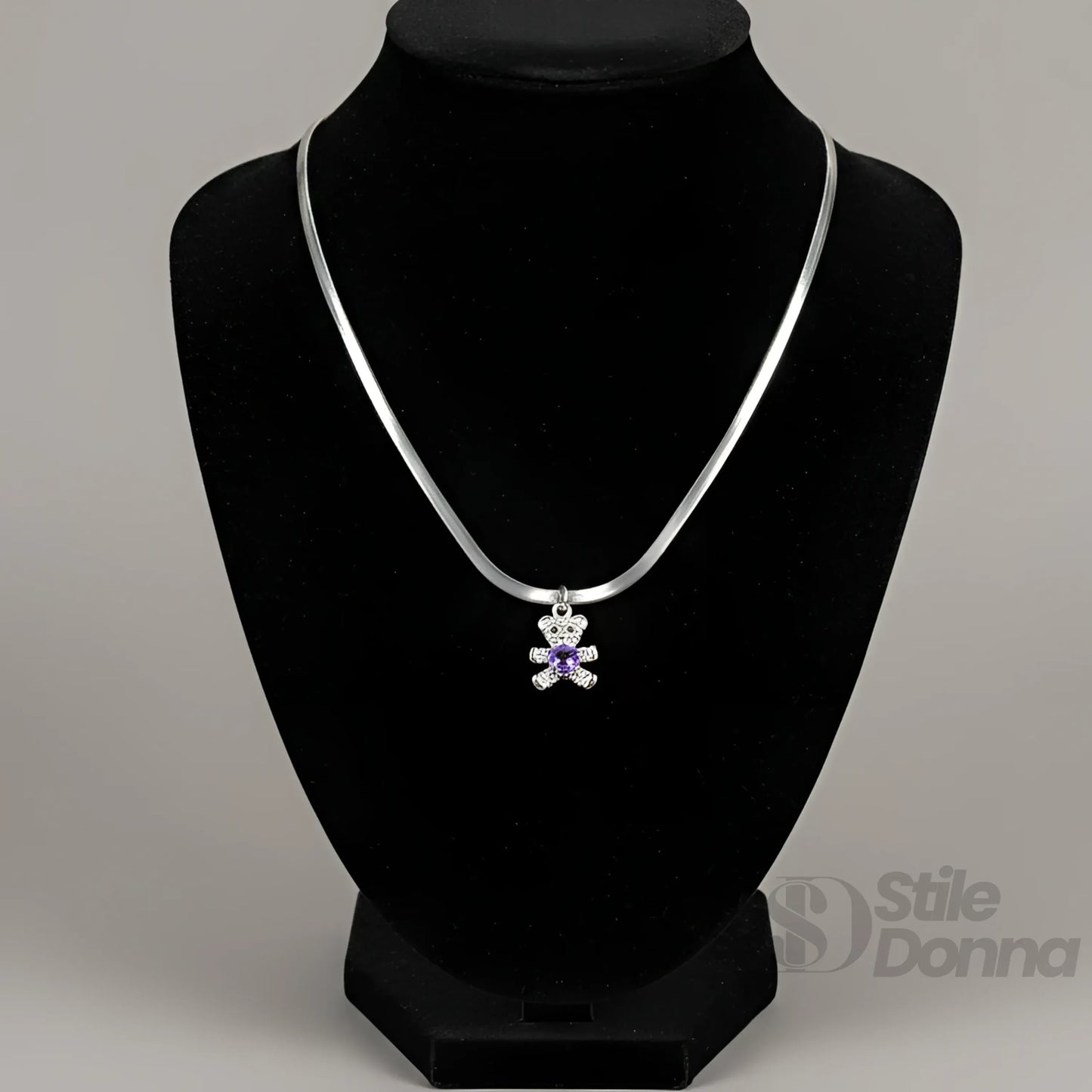 Sweetheart Collana con Ciondolo Orsetto in Argento Lucido