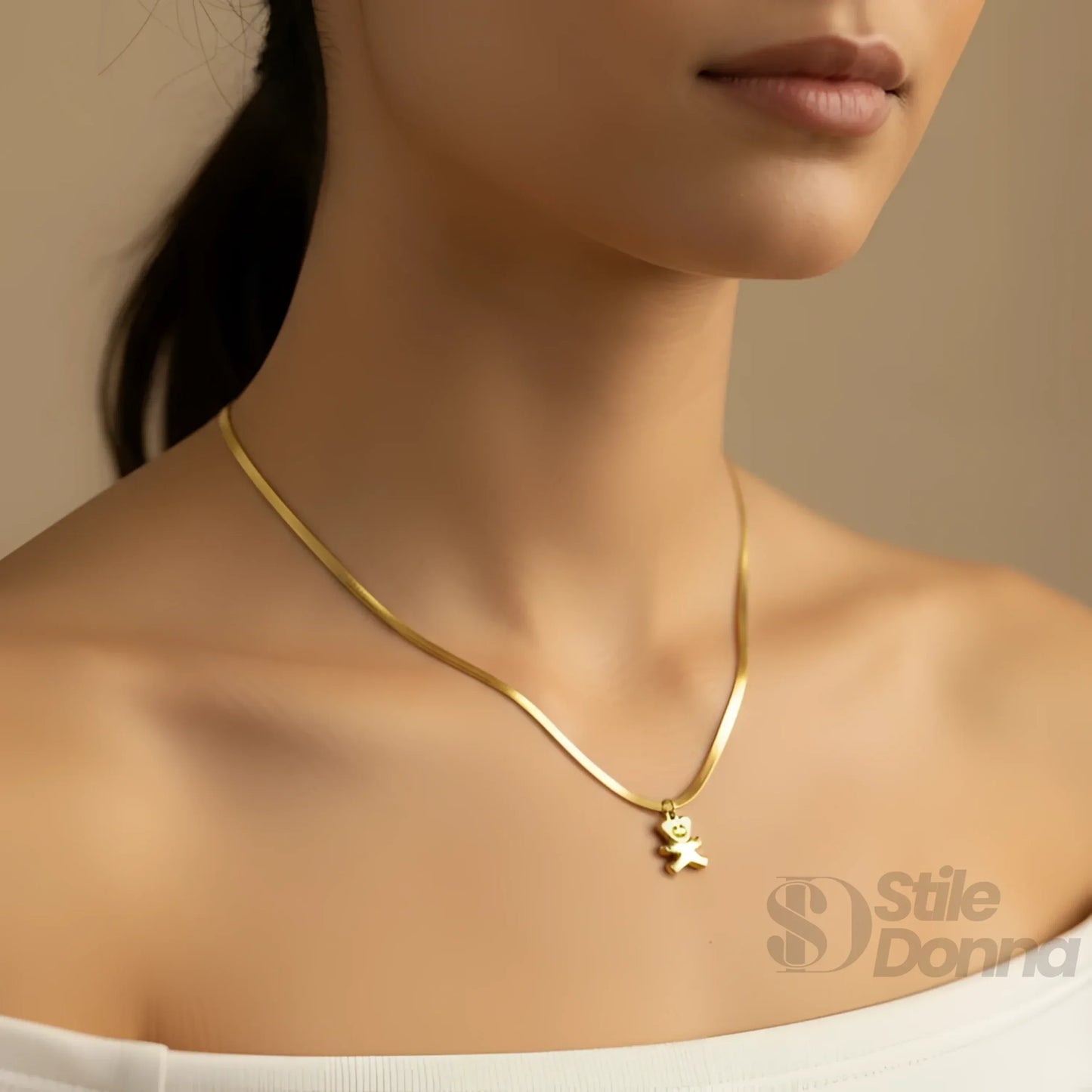 Sweetheart Collana con Ciondolo Orsetto in Argento Lucido
