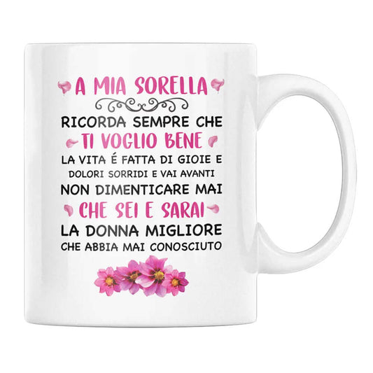 Tazza A Mia Sorella Ricorda Sempre Che Ti Voglio Bene