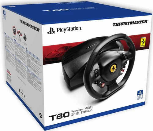 Thrustmaster T80 Ferrari 488 GTB Edition Racing Wheel + Pedals PS5/PS4 PC New