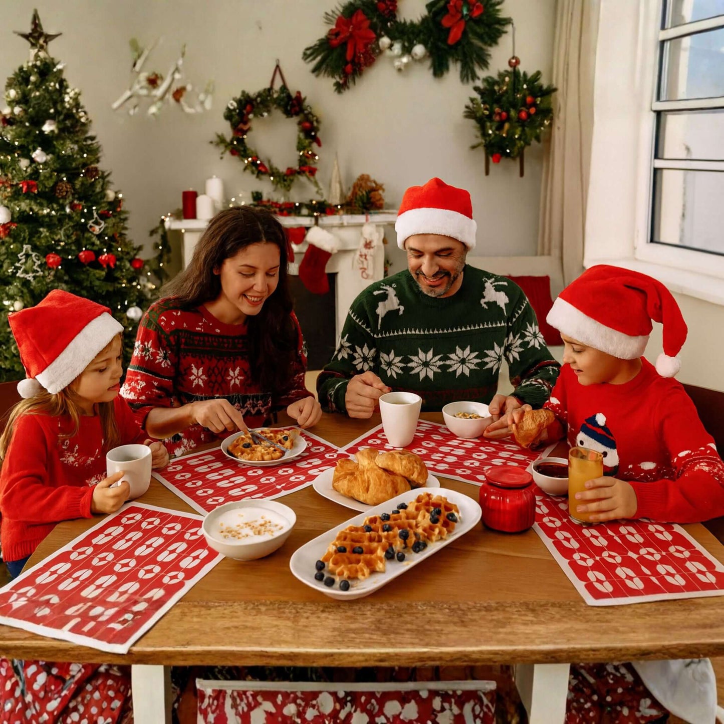 Tovagliette per Natale in carta ecologica pulibile – Set da 4