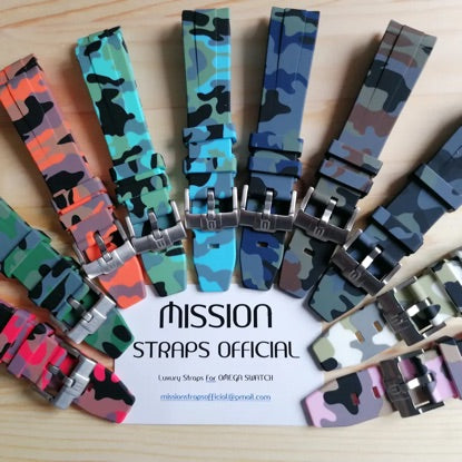 Cinturini silicone avvolgenti CAMOUFLAGE per Omega X Swatch