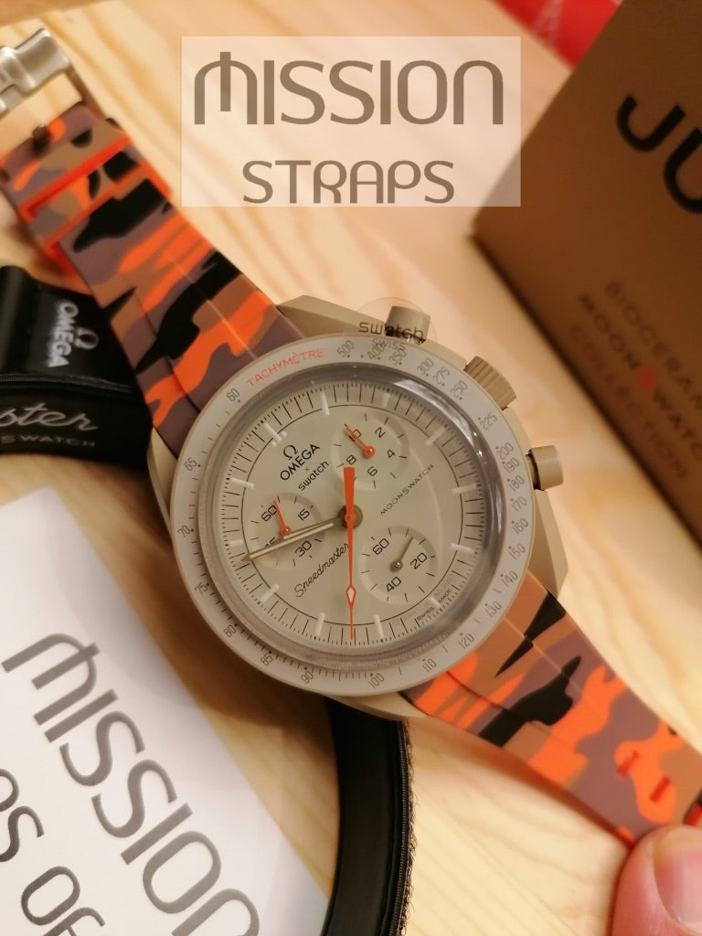 Cinturini silicone avvolgenti CAMOUFLAGE per Omega X Swatch