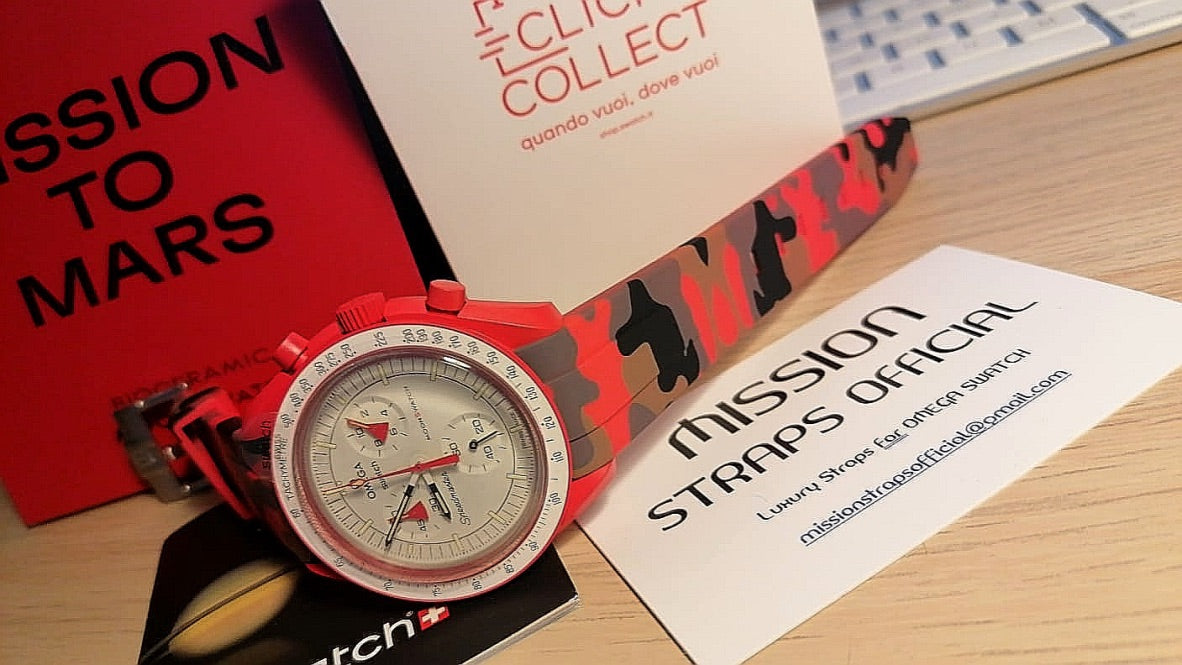 Cinturini silicone avvolgenti CAMOUFLAGE per Omega X Swatch