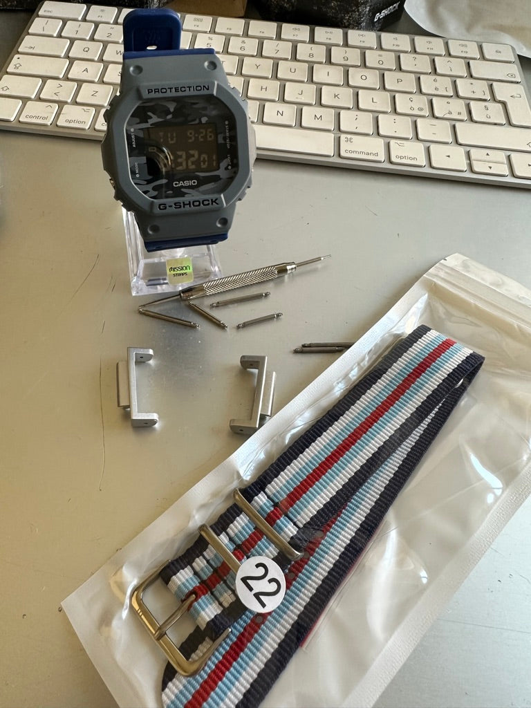 Kit adattatore x cinturini NYLON/NATO da 22mm (interni 16mm)