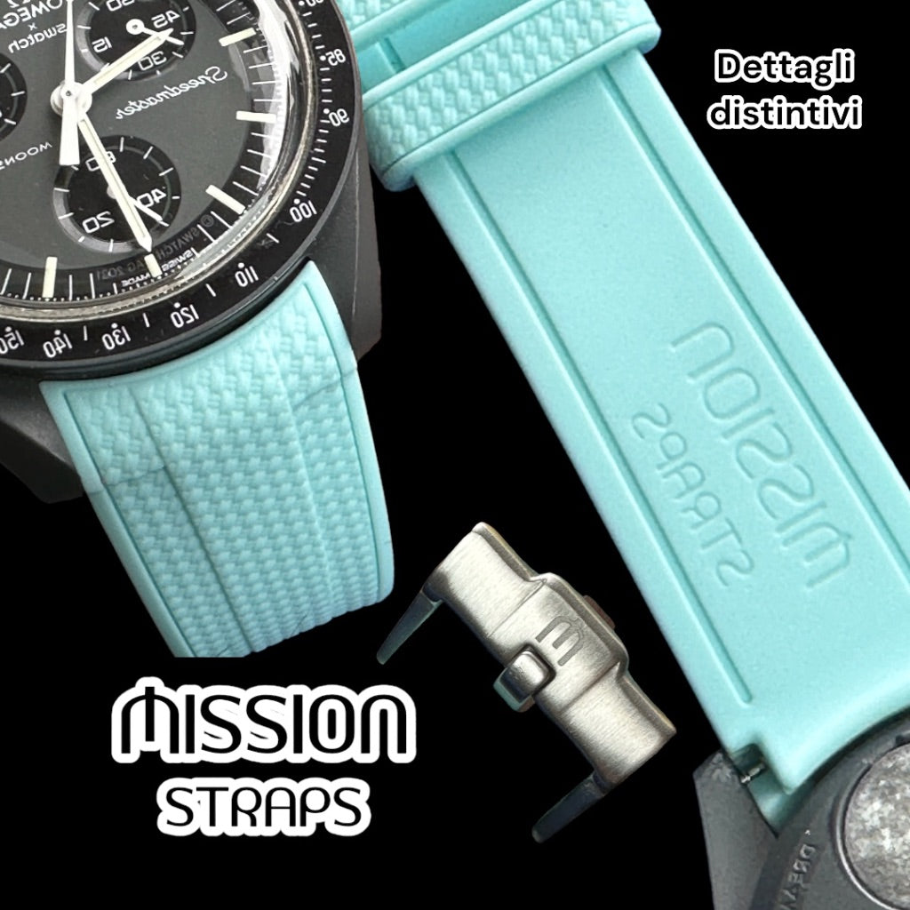 Cinturini silicone avvolgenti CARBON da 20mm per Omega x Swatch