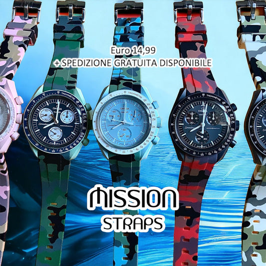 Cinturini silicone avvolgenti CAMOUFLAGE per Omega X Swatch