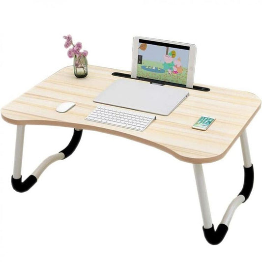 Tavolino Pieghevole Da Letto Vassoio Colazione Studio Pc Notebook Legno Naturale