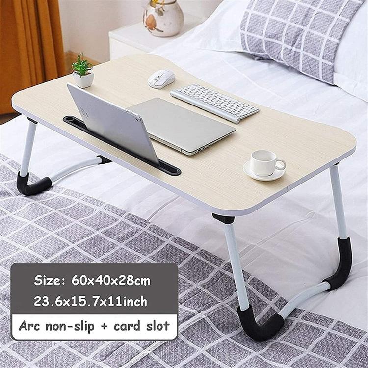 Tavolino Pieghevole Da Letto Vassoio Colazione Studio Pc Notebook Legno Naturale