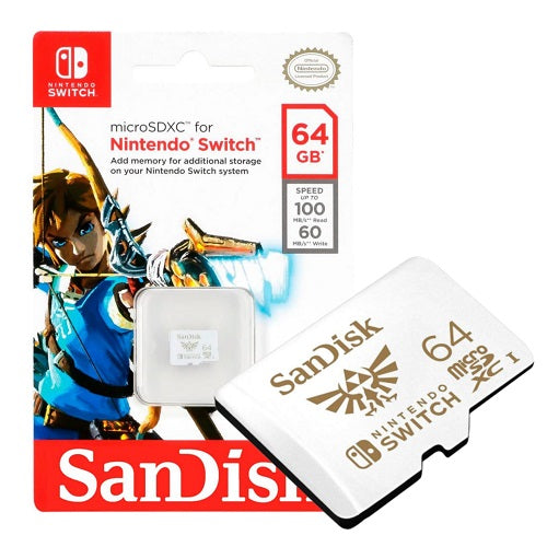 Nintendo Switch Sandisk Microsdxc 64Gb Memoria Micro Sd Scheda Ufficiale Zelda
