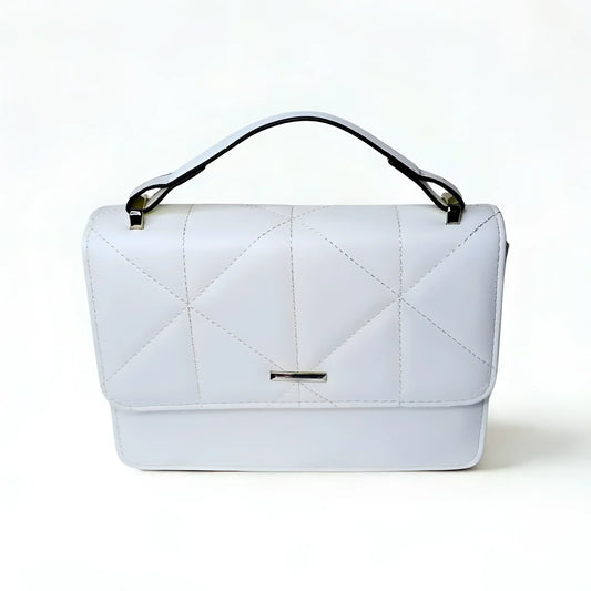 White Leather Handbag for Women - MS-8904