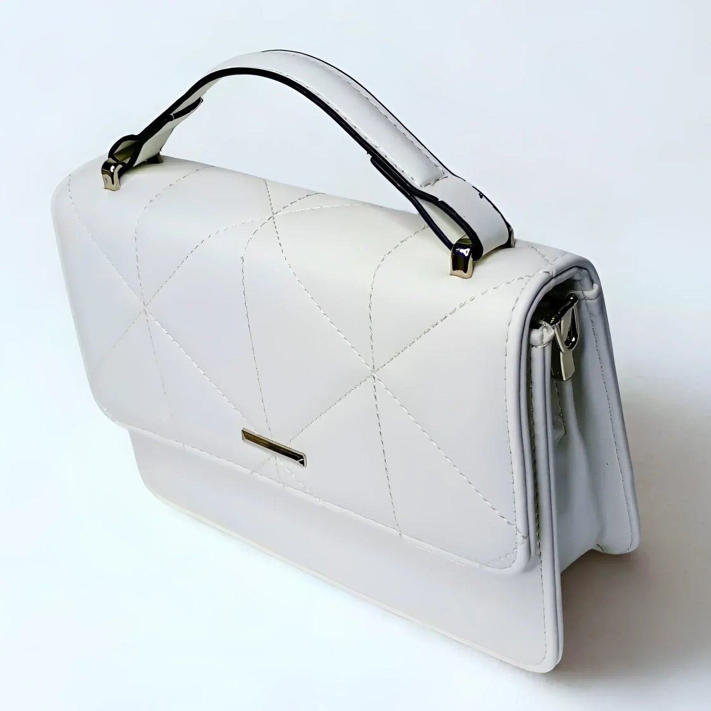 White Leather Handbag for Women - MS-8904