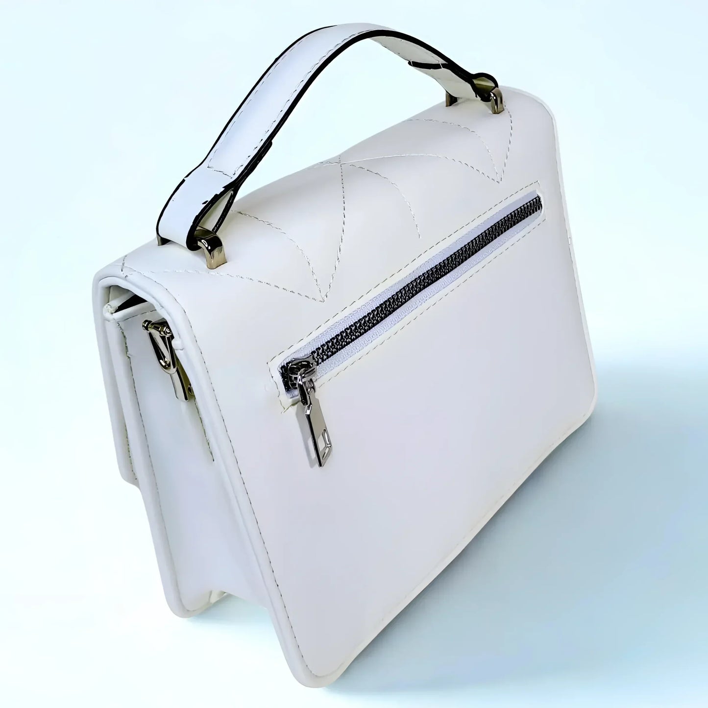 White Leather Handbag for Women - MS-8904