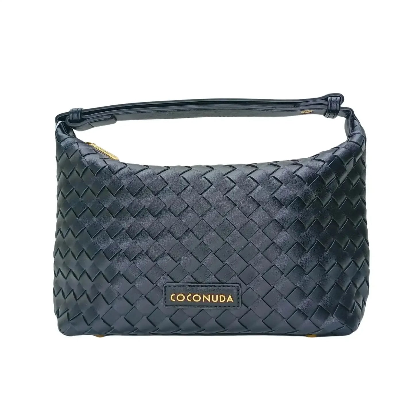 Woven Leather Handbag with Handle - MS-4957