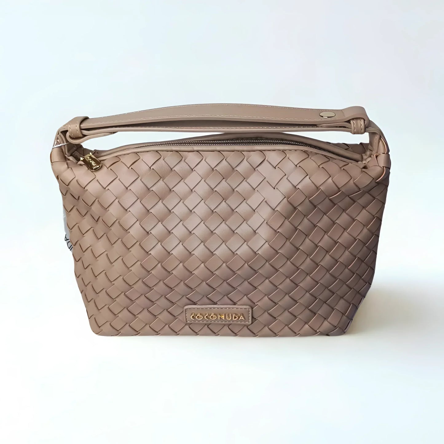 Woven Leather Handbag with Handle - MS-4957