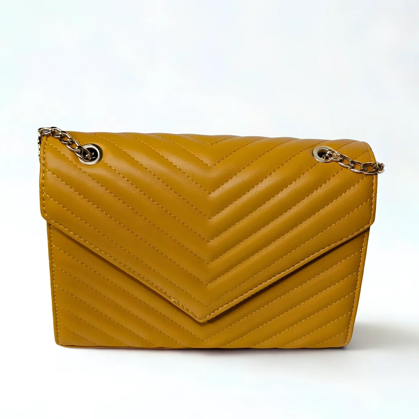 Yellow Clutch Leather Bag - MS-9583