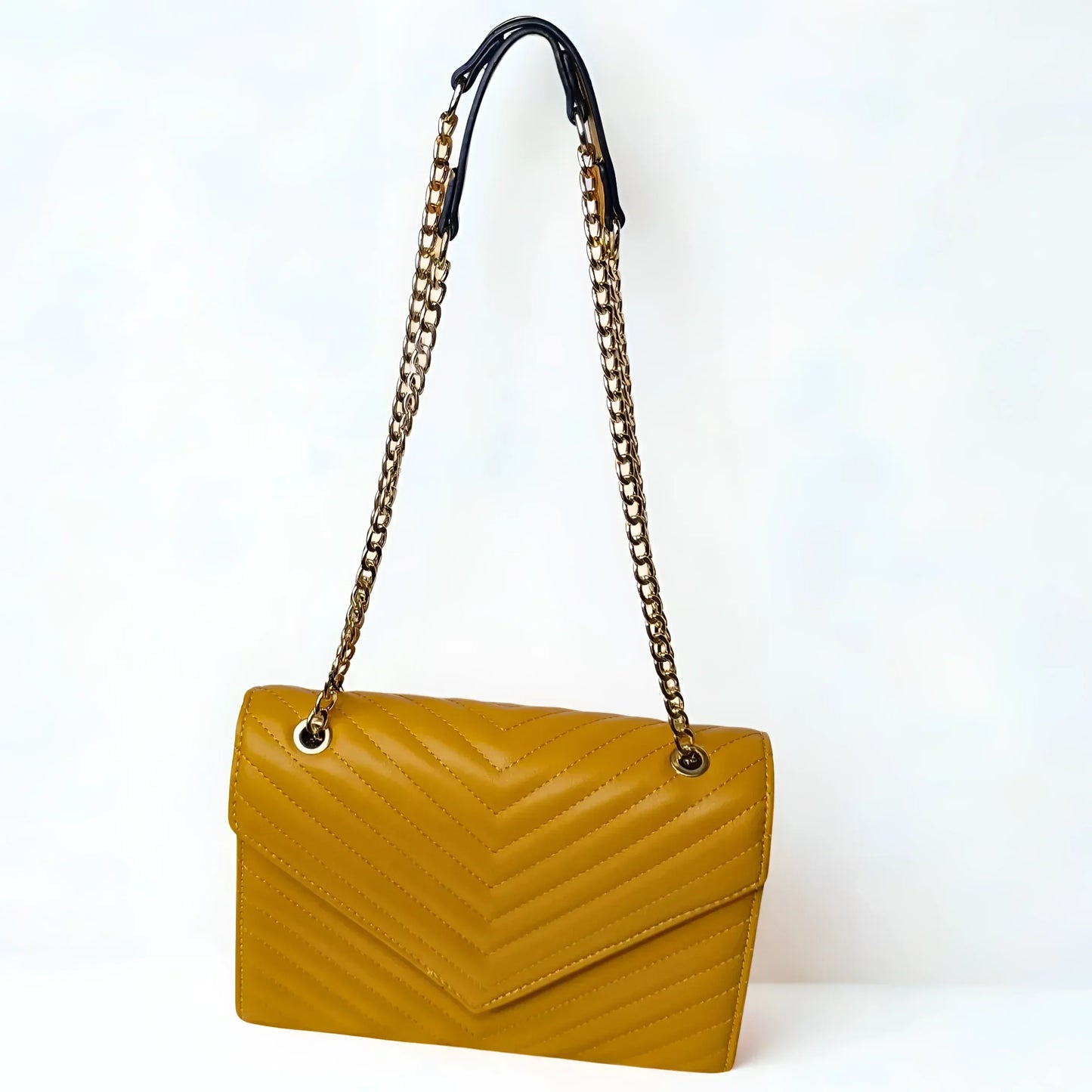 Yellow Clutch Leather Bag - MS-9583