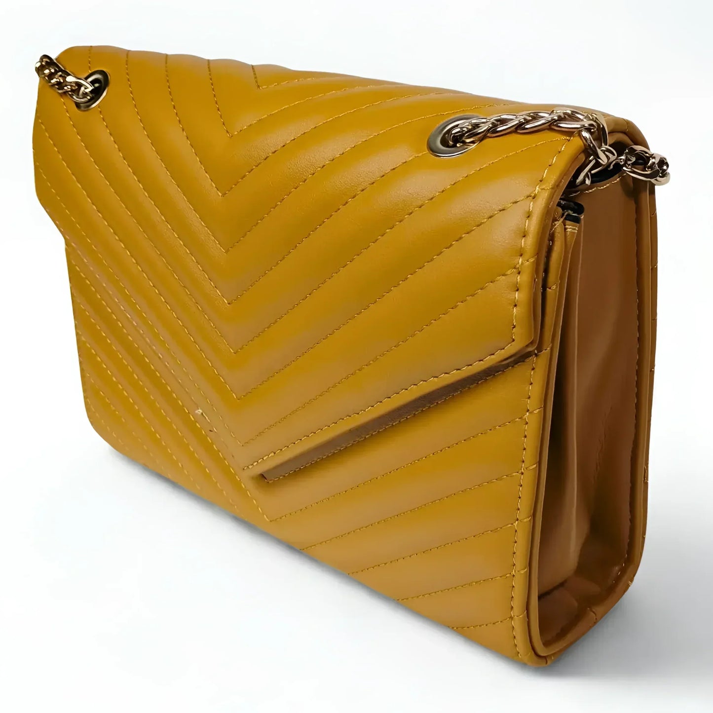 Yellow Clutch Leather Bag - MS-9583