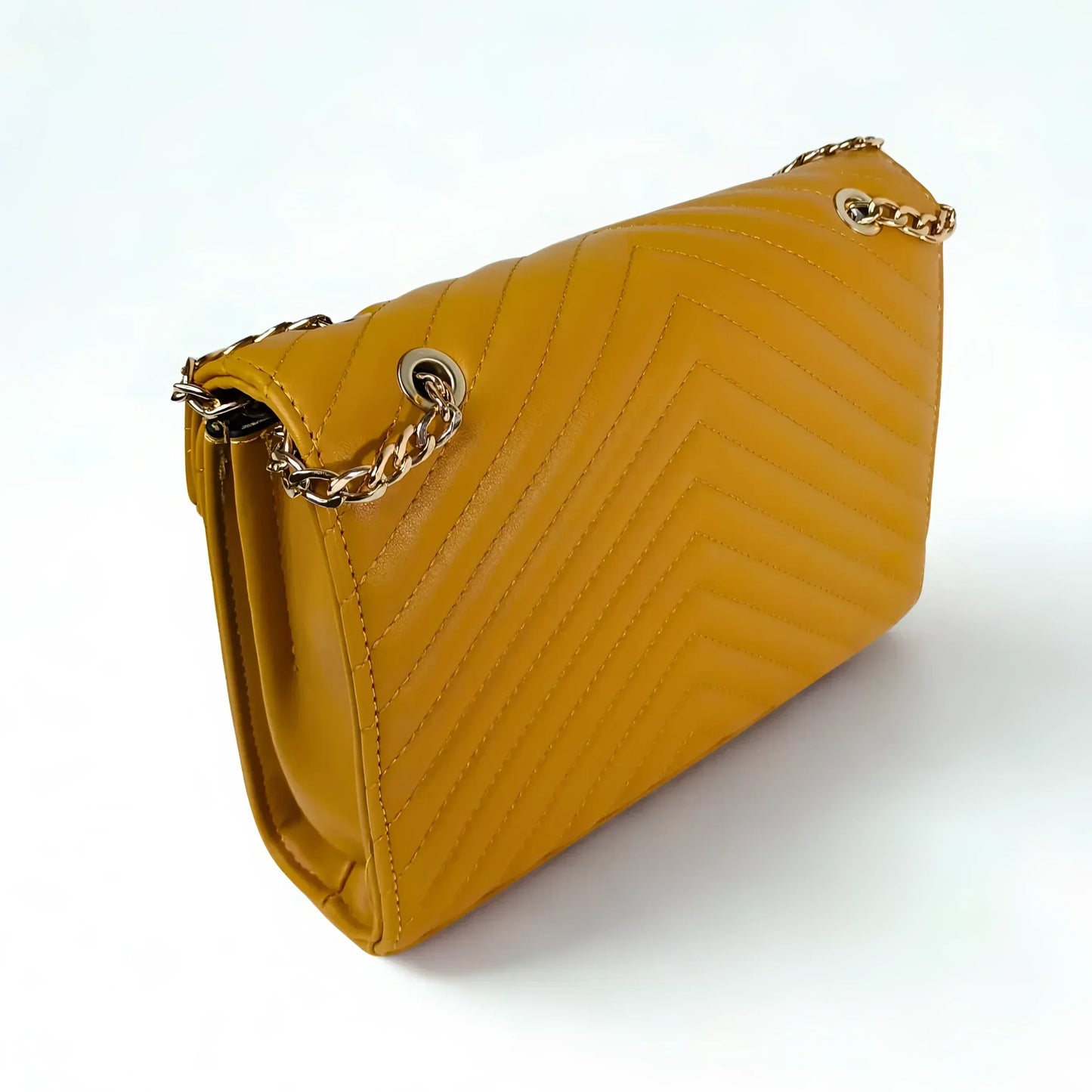 Yellow Clutch Leather Bag - MS-9583
