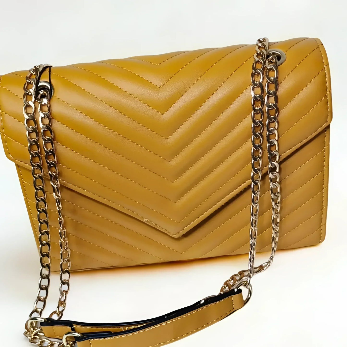 Yellow Clutch Leather Bag - MS-9583