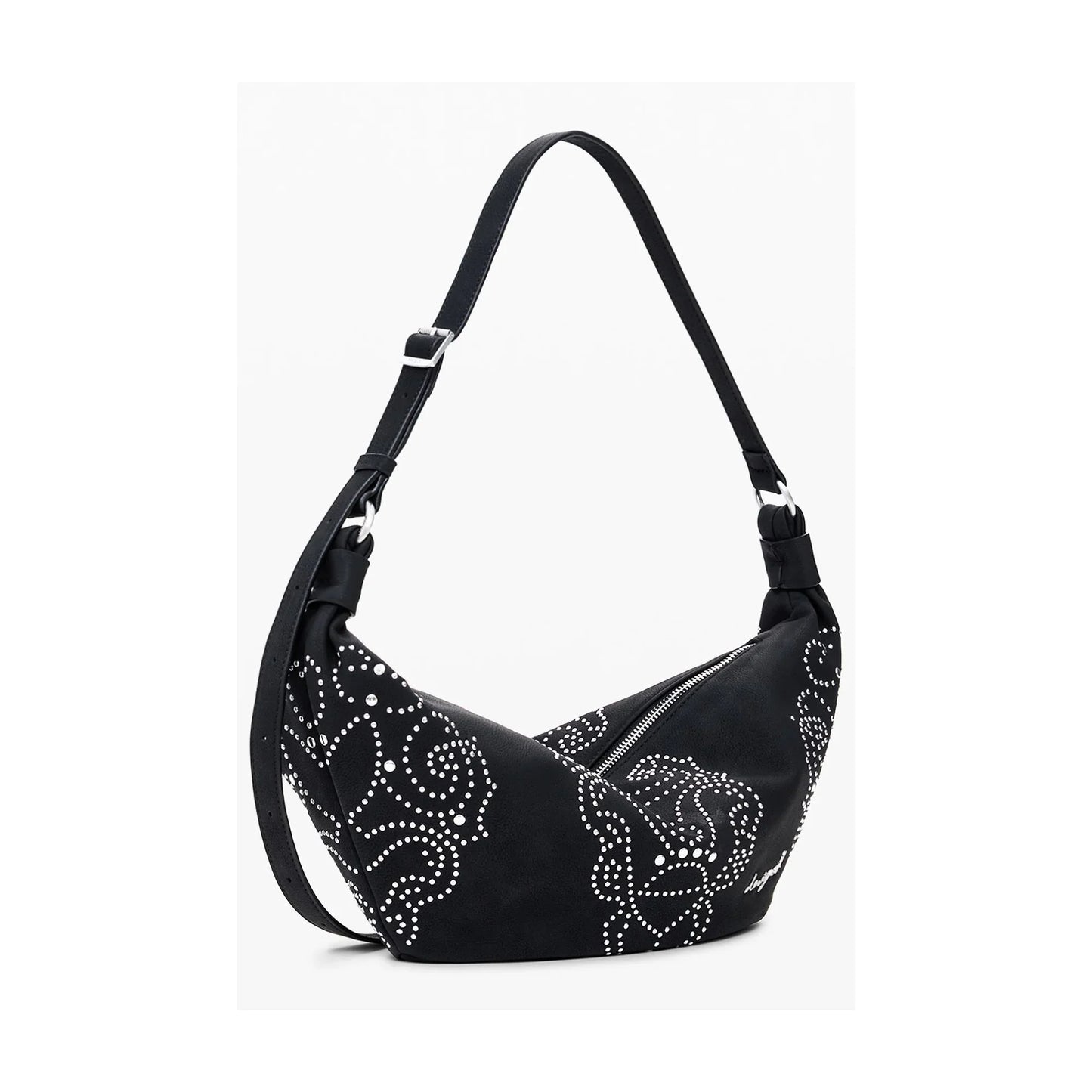 DESIGUAL Borsa Donna a Spalla Nera, Poker Face Munster