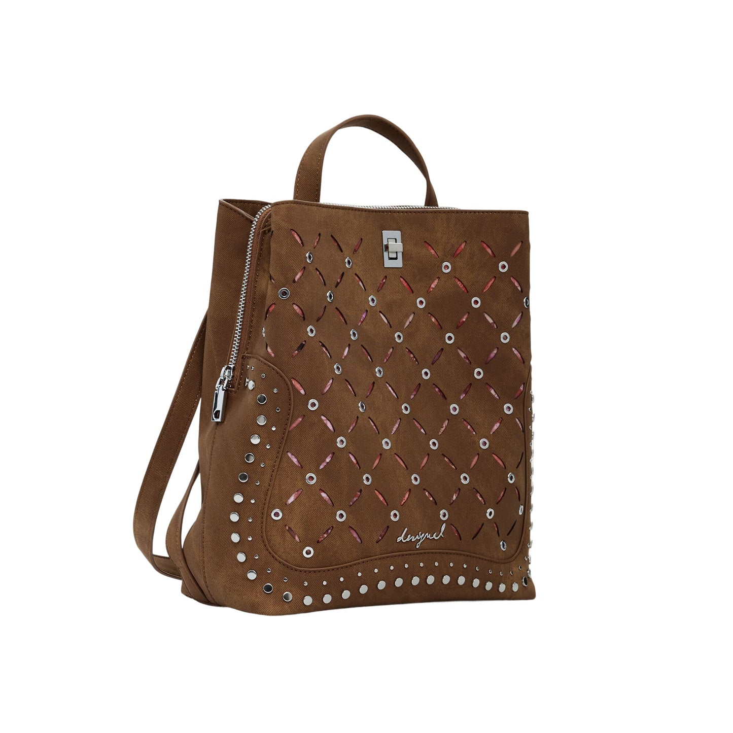 DESIGUAL Zaino Donna Marrone Yankee Metal Patch Sumy Mini